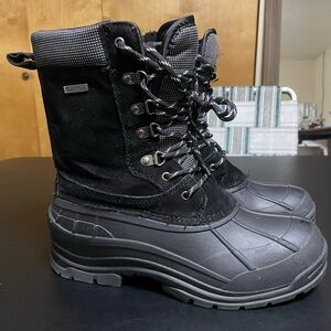 Weatherproof Black Rain and Snow Boots with Waterproof Upper and Rugged Sole